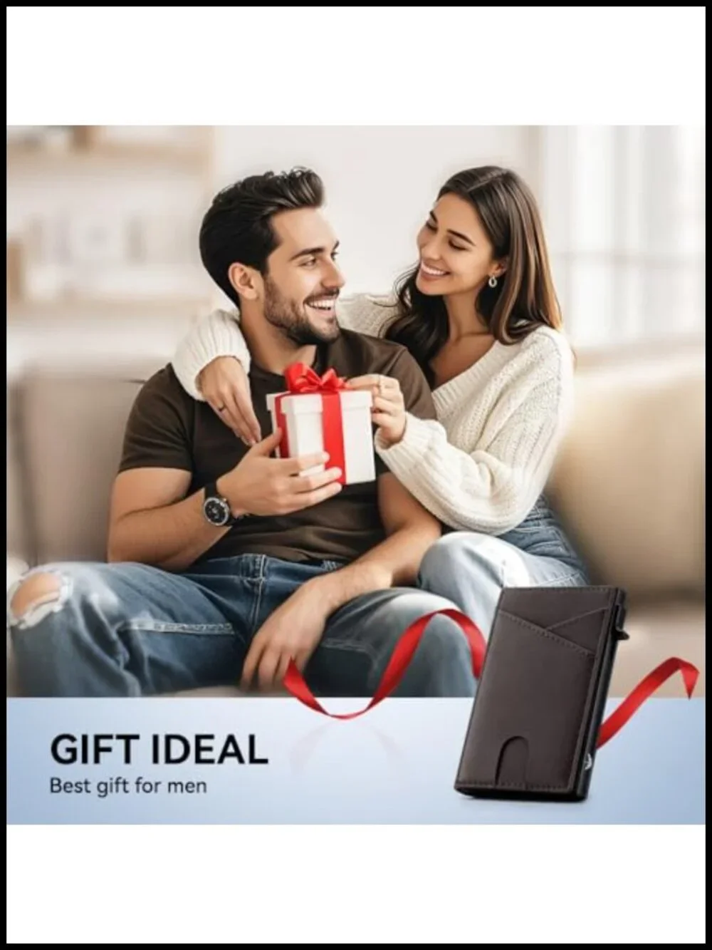 Men's Veg-Tan Leather RFID Blocking Pop Up Card Holder Wallet